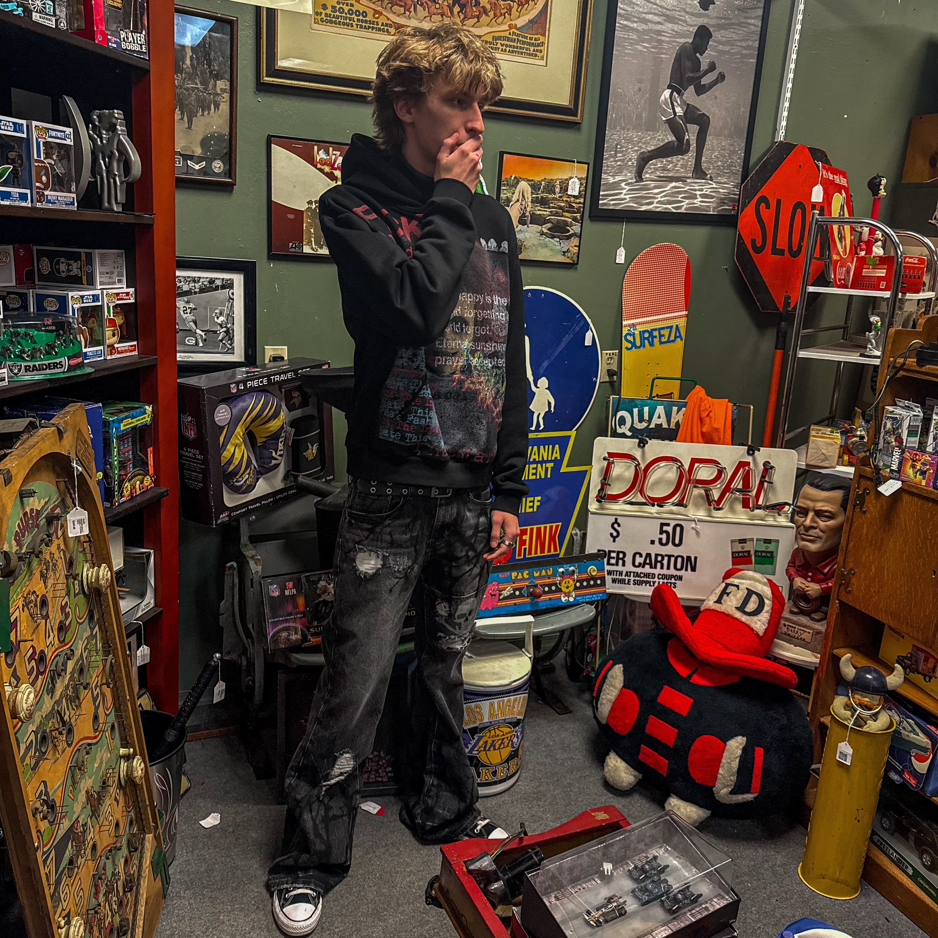 "Crossbones" Flared Denim